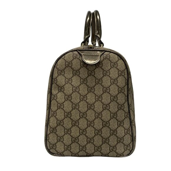 Auth GUCCI GG Plus/GG Supreme 193603 Gray Beige PVC Patent Leather - Handbag - Picture 4 of 16
